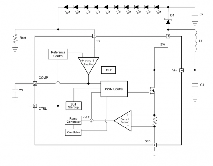 ICは700mA 0を薄暗くするLEDの運転者TPS61161DRVR 1の出力DC DCの調整装置増大するPWMを欠く