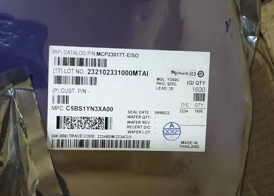 ICの破片1.7 MHz 28-SOIC MCP23017T-E/SOシリアル・インタフェースが付いている16ビット入力/出力のエキスパンダー