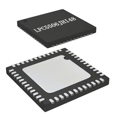 集積回路の破片LPC5506JHI48 96MHzのマイクロ制御回路IC表面の台紙