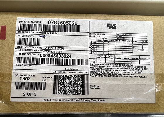 76150-5026穴を通した集積回路の破片のバックプレーンのコネクター288POS