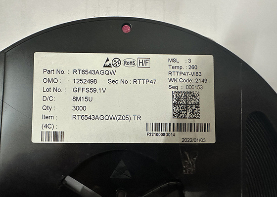 集積回路チップ RT6543AGQW 高効率のシングルシンクロンバックPWMコントローラ