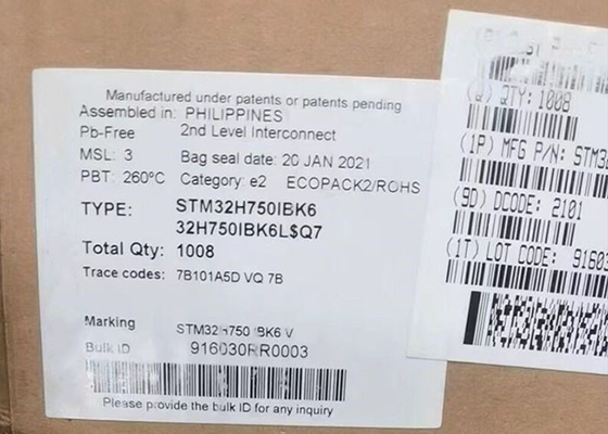 単心高性能MCU STM32H750IBK6のマイクロ制御回路IC 201UFBGA 32Bit