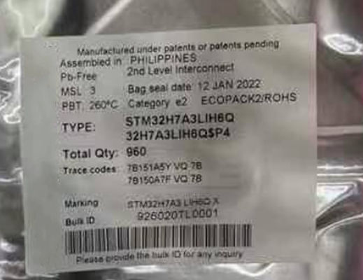 マイクロ制御回路MCU STM32H7A3LIH6Q 225TFBGAマイクロ制御回路破片280MHz ICの破片