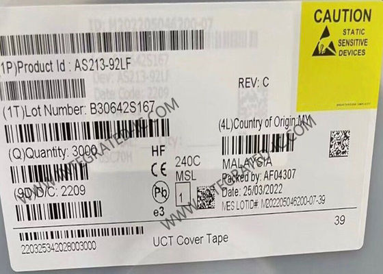 AS213-92LF ワイヤレス通信モジュール 0.1GHz から 3GHz pHEMT GaAs SPDT スイッチIC