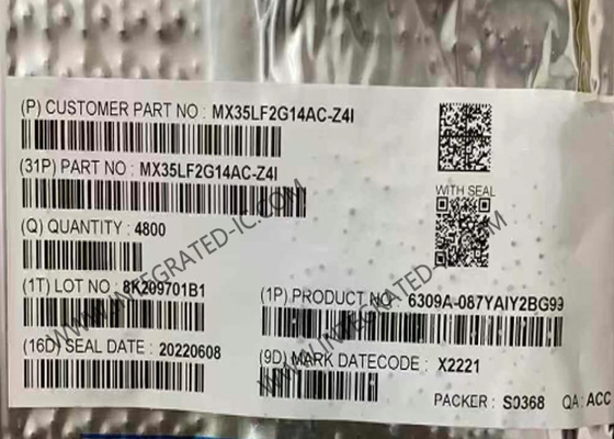 MX35LF2G14AC-Z4IメモリICチップ 2GbitシリアルNANDフラッシュメモリIC 3VシリアルNANDメモリ