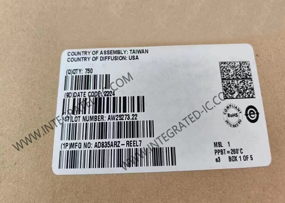 AD835ARZ 集積回路チップ 電圧出力 4四角倍数 250MHz アナログ倍数