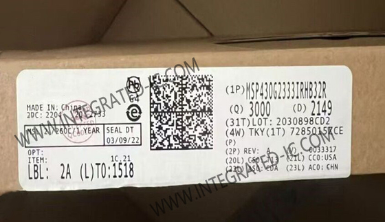 MSP430G2333IRHB32R マイクロコントローラ MCU 16ビット マイクロコントローラ IC 16MHz ミックス・シグナル MCU