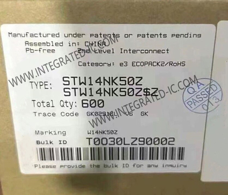 STW14NK50Z 統合回路チップ 500V スーパーメッシュTM NチャネルMOSFETトランジスタ