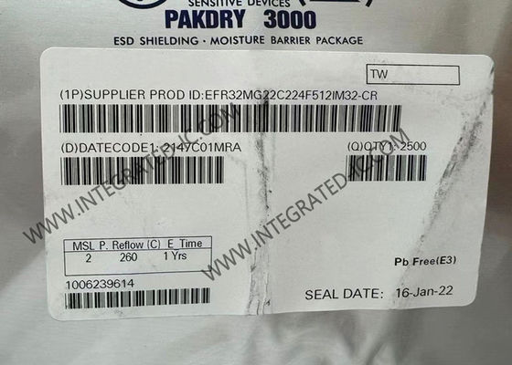 無線通信モジュール EFR32MG22C224F512IM32-C 106.7dBm RFトランシーバーIC 32-VFQFN