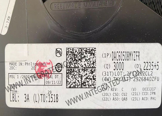 統合回路チップ DAC60508MYZFR 8チャネルデジタルからアナログ変換器 DSBGA-16