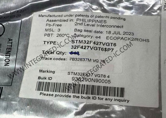 STM32F427VGT6 マイクロコントローラー MCU 高性能 32ビット 180MHz ARM Cortex-M4 MCU