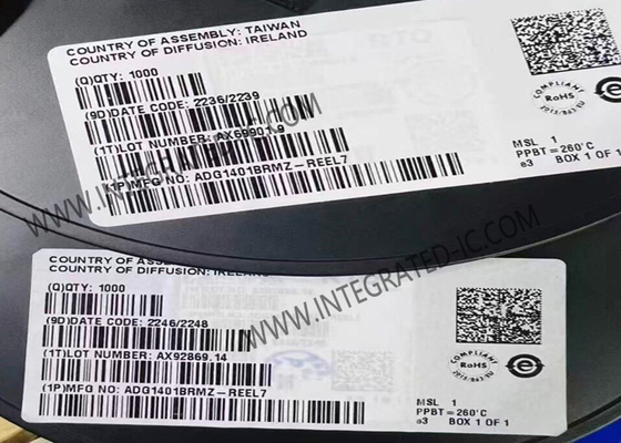 ADG1401BRMZ 集積回路チップ 1Ω iCMOS SPST スイッチに対する抵抗