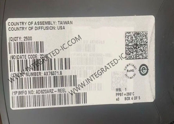 AD620ARZ 計器増幅器 集成回路チップ 1チャンネル 1 MHz 帯域幅 1.2 V/us スリューレート