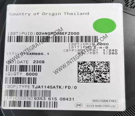 TJA1145ATK 5 Mb/s データレートと 8 kV ESD 保護の高速 CAN トランシーバー 統合回路チップ