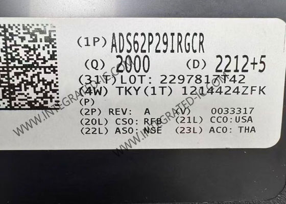 ADS62P29IRGCR 集積回路チップ 12ビット分解能 250 MSPS ADC、コンパクト64 QFNパッケージ