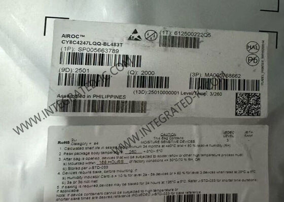 CY8C4247LQQ-BL483T 48MHz PSoC 4 マイクロコントローラー MCU、128 kByte フラッシュ、36 I/O ピン、AIROC BLE