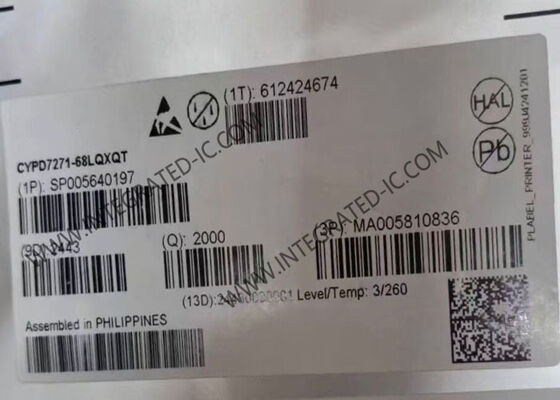 CYPD7271-68LQXQT 統合回路チップ デュアルポート USB-C Power Delivery および DC-DC コントローラー