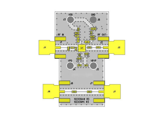 QPL9065PCB401 組み込みソリューション 超低ノイズ 2段バイパス LNA 評価ボード
