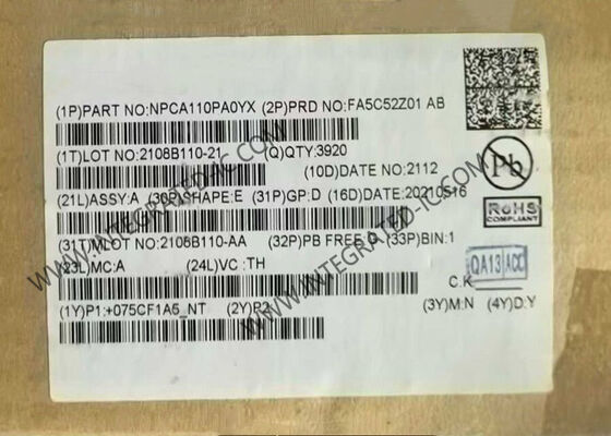 NPCA110PA0YX 24 ビット解像度 96 dB SNR オーディオ強化エンジンと MaxxAudio アルゴリズムを搭載した CODEC を搭載した統合回路チップ