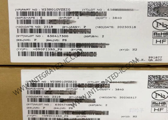 W25N01GVZEIG メモリICチップ 1Gbit 104MHz SPI インターフェイス SLC NAND フラッシュメモリ ICチップ