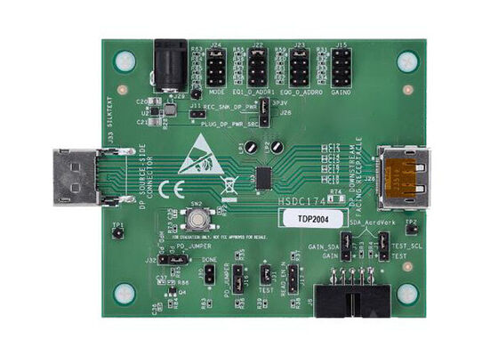 TDP2004EVM 組み込みソリューション TDP2004 4チャンネル DisplayPort 2.1 リドライバ評価モジュール