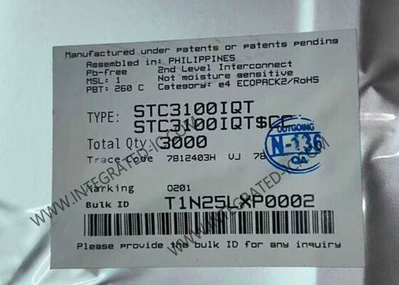 STC3100IQT バッテリーモニターIC、クーロンカウンター、2.5A出力電流、リチウムイオンバッテリー用I2Cインターフェース