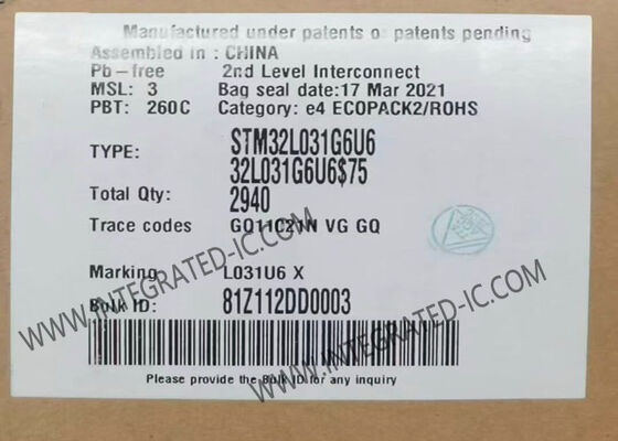 STM32L031G6U6 超低電力 32 ビット ARM コルテックス-M0+ マイクロコントローラ MCU