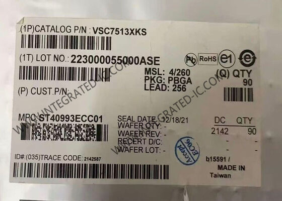 VSC7513XKS イーサネットIC 8ポート産業用ギガビットイーサネットスイッチ、4 Cu PHYs搭載