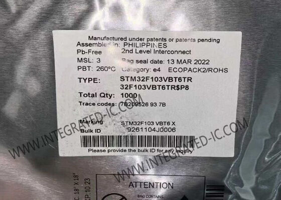 STM32F103VBT6 マイクロコントローラー MCU、72MHz ARM Cortex-M3 32ビットコア、128KBフラッシュメモリ搭載