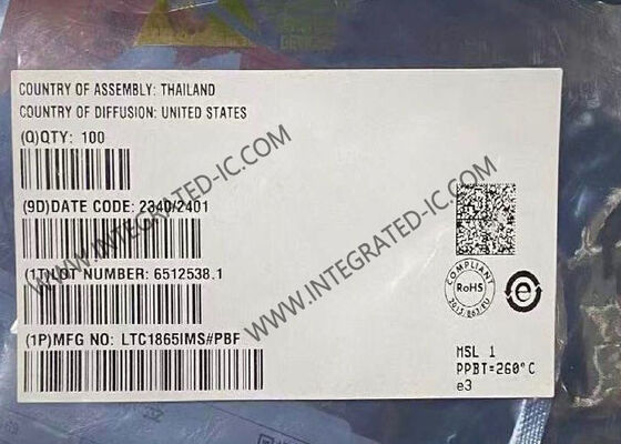 LTC1865IMS 16-Bit 250Ksps 2チャネルADC統合回路チップ MSOP-10パッケージ