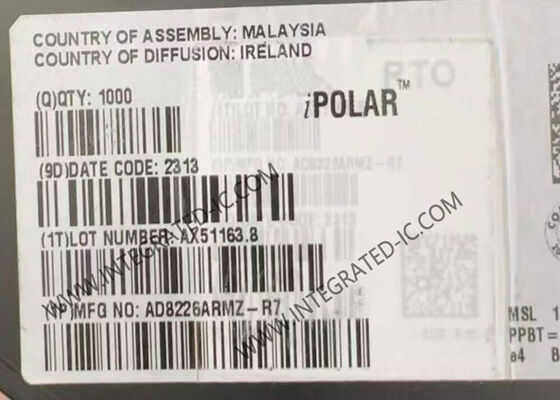 AD8226ARMZ 計測器アンプICチップ 幅広い供給範囲の鉄道対鉄道出力と1.5MHz帯域幅