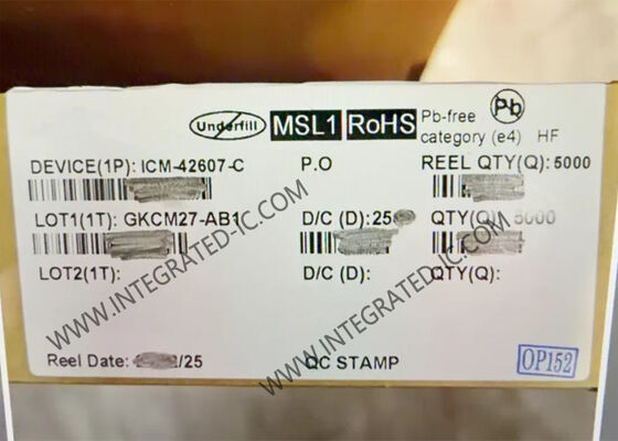 ICM-42607-C 高性能6軸MEMSモーショントラッキングセンサーIC 低消費電力と16ビットADC解像度