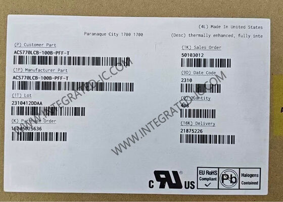ACS770LCB-100B-PFF-T 1チャネル完全統合電流センサーIC