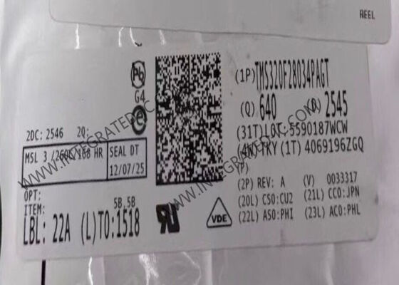 TMS320F28034PAGT 32 ビット C2000 リアルタイムマイクロコントローラ MCU 60MHz スピードと 128KB フラッシュメモリ