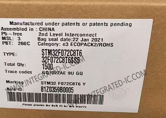 STM32F072C8T6 マイクロコントローラーMCU 高性能32ビット48MHzARMコーテックス-M0MCU