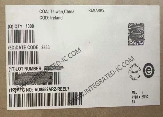 AD8552ARZ 集成电路芯片 零漂移运算放大器 轨对轨输入输出 1.5 MHz 增益带宽积
