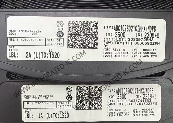 ADC102S021CIMMX 集積回路チップ 10 ビット 2 チャネル 200Ksps A/D コンバータ
