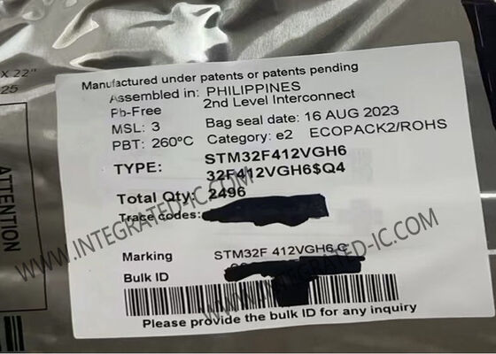 マイクロ制御回路MCU STM32F412VGH6単心の埋め込まれたマイクロ制御回路