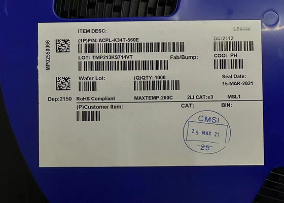 ACPL-K34T-560E自動車2.5 Aのピーク高出力の現在のMOSFETのゲート ドライブ オプトカプラー