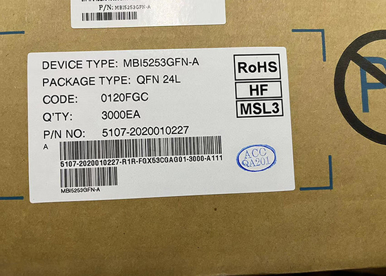 16チャネルMBI5253GFN-A PWM一定した現在のLEDの運転者24QFNの集積回路の破片