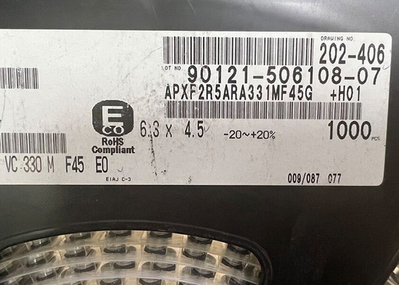APXF2R5ARA331MF45Gの集積回路の破片330uFアルミニウム ポリマー コンデンサー12mOhm