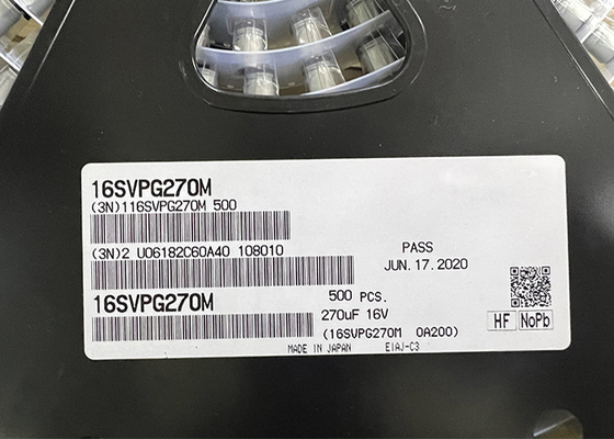 16SVPG270Mの集積回路の破片アルミニウム ポリマー コンデンサー270µF放射状SMD