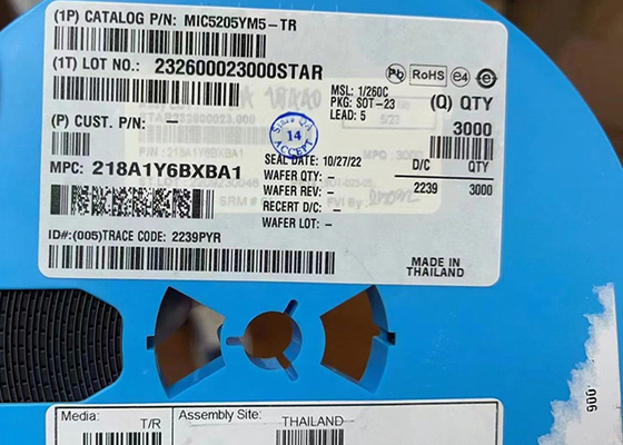 MIC5205YM5-TR 150mA低雑音LDOの電圧安定器IC SOT-23-5の表面の台紙