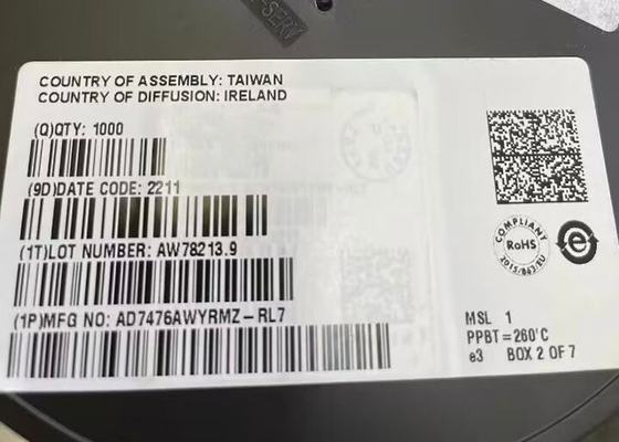 集積回路の破片AD7476AWYRMZ 12ビット アナログ・ディジタル変換器8-MSOP