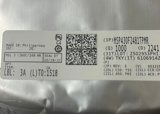 混合信号マイクロコントローラー統合回路 MSP430F2481TPMR 64-LQFP 16MHz