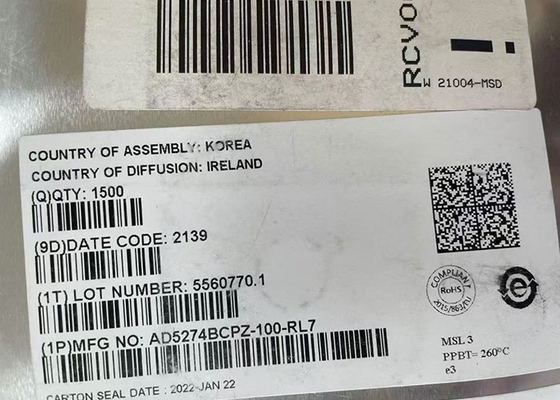 AD5274BCPZ-100 集積回路チップ I2C インターフェースと50TP メモリ デジタル リオスタット