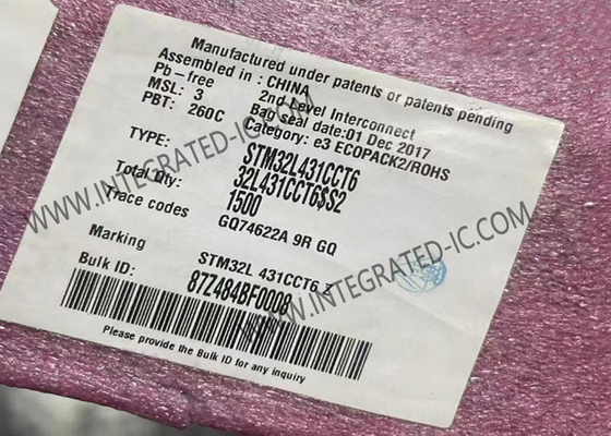 マイクロ制御回路MCU STM32L431CCT6腕の皮質M4 48-LQFPのマイクロ制御回路IC