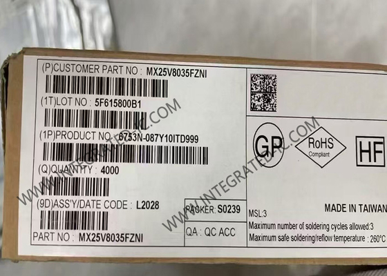 MX25V8035FZNIメモリーICチップ 2.3Vから3.6V 8 Mbit NORフラッシュメモリ WSON-8