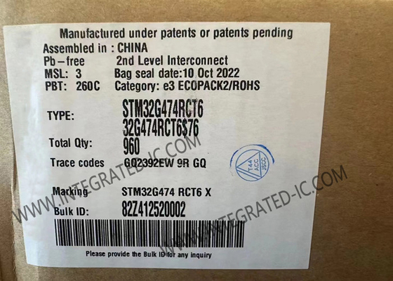170MHzマイクロ制御回路MCU STM32G474RCT6腕の皮質M4F LQFP64のマイクロ制御回路IC