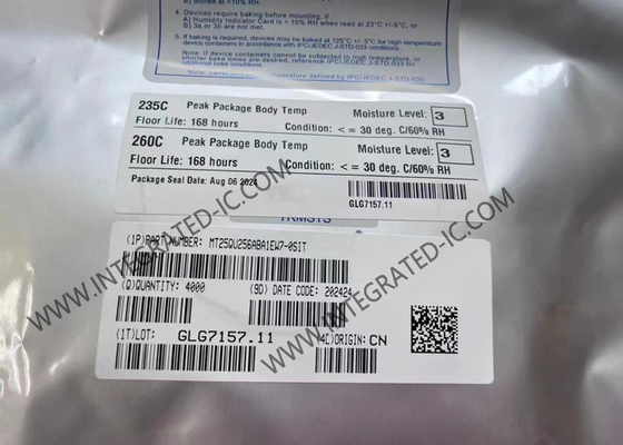 破片の集積回路MT25QU256ABA1EW7-0SIT 256Mbit 133MHz 8-WDFNの記憶IC